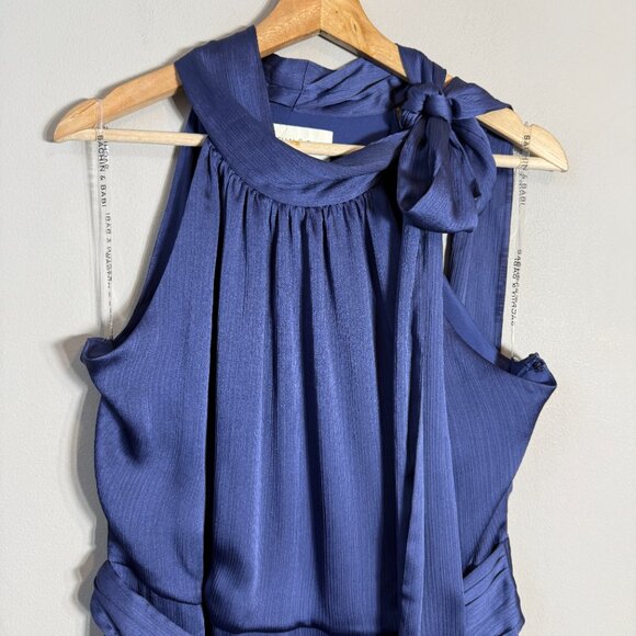Sachin & Babi Kayla Crinkled Georgette Maxi Gown Women's 12 Deep Cobalt NWOT - Picture 9 of 16